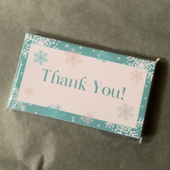 Winter Snowflake Thank You Cards 20 Pk 3.5x2” - Picture 4 of 6